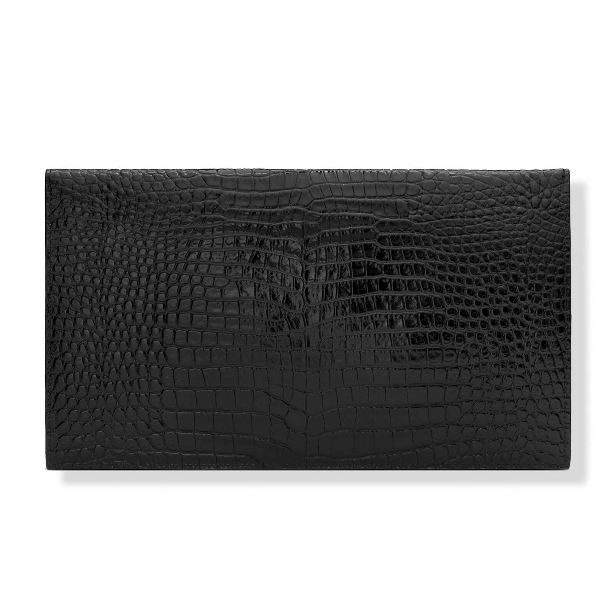 Image of Saint Laurent Uptown Crocodile Embossed Pouch
